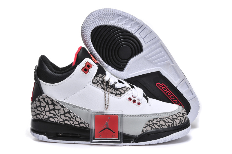 Air Jordan 3 Kid\'S Shoes White/Red/Black Online